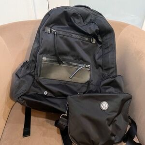 Lululemon backpack with detachable purse